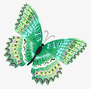Green Butterfly Clip Art - Green Butterflies Clipart #110063