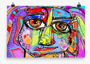 Abstract Digital Painting Of Human Face Png Sublimation - Sztuka Współczesna Obrazy #110732