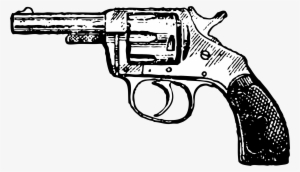 Handgun Drawing Clipart - Black And White Clipart Of Gun #111397