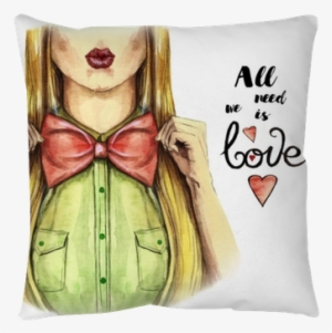 Watercolor Picture On A Valentine's Day, Girl Kisses, - Watercolor Painting #111666 Watercolor Picture On A Valentine's Day, Girl Kisses, - Watercolor Painting #111666