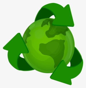 Green Earth Planet With Recycle Symbol Png Clip Art #112024