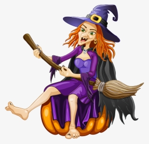 Halloween Witch With Pumpkin Png Clipart - Halloween Witch With Pumpkin Png #112211