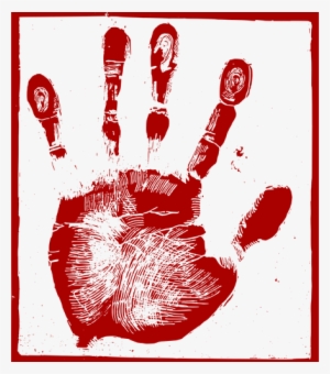 Bloody Hand-print - Palm Print Clip Art #112726