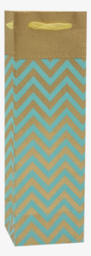 Eco Friendly Blue Chevron Wine Bottle Bag - Wine #112747