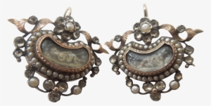 "putti" Or Cherub Earrings, With Watercolor Paintings - Silver #112797