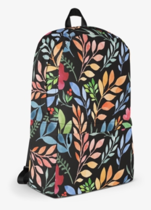 Watercolor Floral Print Backpack - Ww2 Backpack Png #113432
