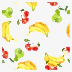Clip Freeuse Library Creative Painting Banana Cherry - Watercolor Painting #113699