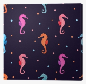 Vector Watercolor Colorful Seahorse Background - Konik Morski Tapeta #114425