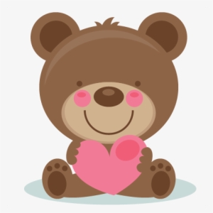 Cute Valentine Bear Clipart - Miss Kate Cuttables Valentine's Day #115361