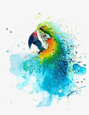 Watercolor Painting Printmaking Parrot - Parrot Watercolor Painting #115386