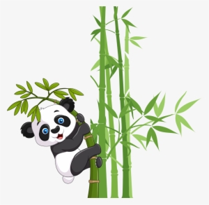 Giant Panda Bear Cuteness - Panda With Bamboo Cartoon #115894