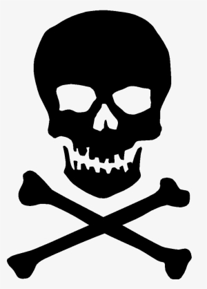 Skull & Crossbones Bw - Skull With 2 Bones #116058