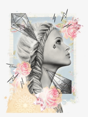 Fashion Illustration, Mixed Media, Collage Illustration - Jks International Haircare Jks Ceramic Flat Iron #116204