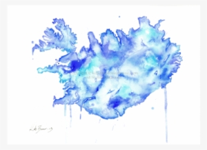 Iceland Watercolor Map #117002