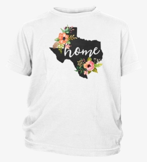 Texas Home Chalkboard Watercolor Flowers State T-shirt - Texas Shirts With Flowers #117104