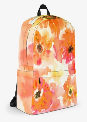 Watercolor Anemones Orange & Yellow Backpack #117228