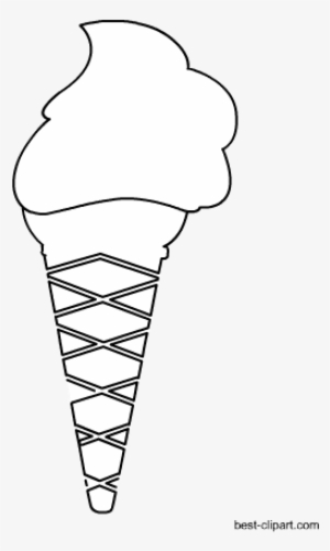 Black And White Ice-cream Cone Clip Art - Clip Art #117402