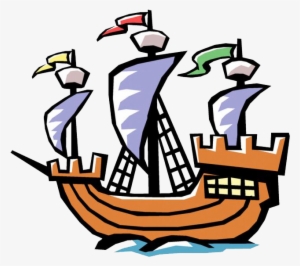Sailing Ship Clipart Labor Day - Christopher Columbus Ship Cartoon #117615