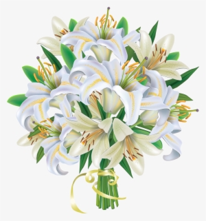 Lily Clipart Floral - White Flowers Bouquet Png #117683