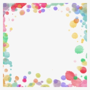 18 Watercolor Frame Confetti Clipart - Border Colorful Design Png #118019