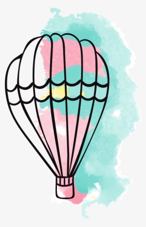 Banner Balloons Clipart Airplane - Hot Air Balloon Watercolor Painting #119207