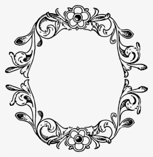 Flower Border Vector Png - Decorative Frame Vector Png #119513