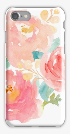 Peonies Watercolor Bouquet Iphone 7 Snap Case - Watercolor Flowers Bouquet Png #119997