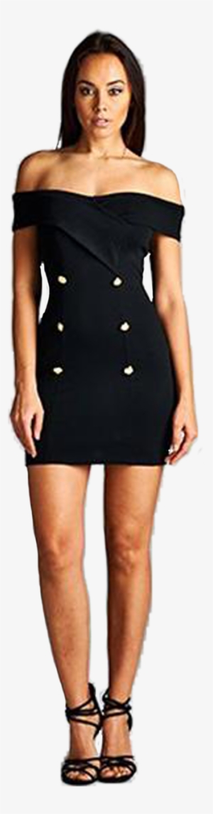 Black Dress Mini Shoulderless - Dress #1100520