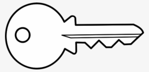 Golden Key Outline Clip Art At Clker - Key Black And White Clipart #1100909
