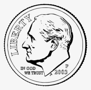 Dime Transparent Png - Dime Black And White Clip Art #1102629