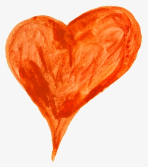 Holding On Tight To His Hand, She Went To The Gazebo's - Orange Watercolor Heart #1102976