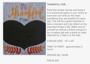 Thankful For - 11.16 Thankful Chalkboard Canvas With Angela #1103611