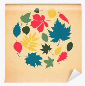 Paper Autumn Leaves Background In Retro Colors - Paper #1104955
