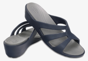 Crocs Blue Wedges - Crocs Sanrah Strappy Wedge 204010 Ladies Slip #1105006
