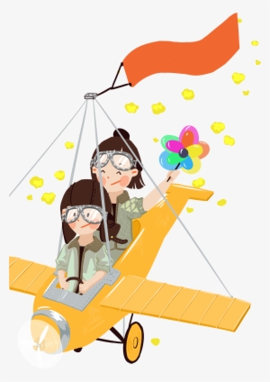 This Graphics Is Hand Drawn Cartoon Girl Outing Decoration - Cartoon #1105422