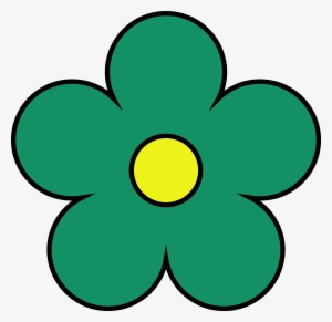 Outside Sea Green Inside Yellow Flower Png Clipart - Clip Art #1106263