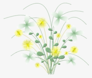 Floral-vase - Gelbe U. Grüne Blumen Grußkarte #1106810