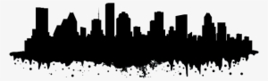 Houston Skyline Png Black And White Download - Houston Skyline Silhouette Transparent #1107488
