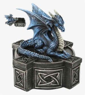 Celtic Blue Dragon Trinket Box - Blue Mystic Dragon Statue Celtic Box By Pacific Giftware #1107759
