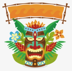 Easy Vector Tiki Banner Freeuse Stock - Hawaiian Theme #1108984