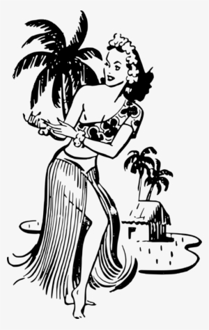 Hula Tiki Culture Drawing Dance Pin-up Girl - Girl Hula Dancing Drawing #1109182