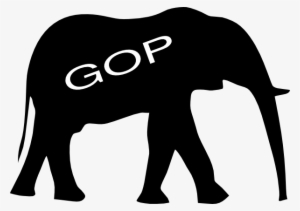 Png Transparent Download Gop Clip Art At Clker Com - Black And White Elephant Clipart #1109876