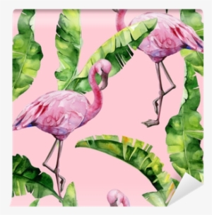 Banana Palm Leaves Seamless Watercolor Illustration #1110733