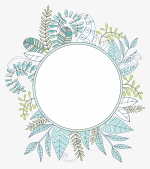 Hand Painted Linear Leaf Circle Png Transparent - Portable Network Graphics #1111004