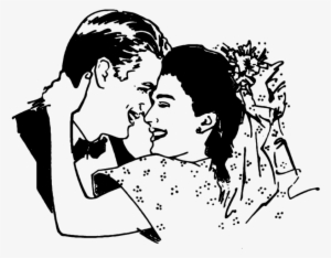 Bride And Groom Silhouettes - Christian Wedding Clipart Black And White #1111874