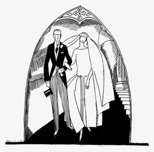 Computer Icons Drawing Morning Dress Wedding Pixel - Weding Couple At Church Clipart #1111933