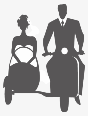 Wedding Invitation Marriage Illustration - Vespa Wedding Cartoon Png #1112113