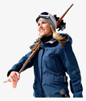 Woman Skier Holding Her Skis - People With Ski Png #1114789