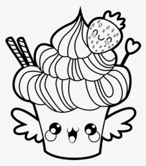 Kawaii Food Coloring Pages - Cupcake Kawaii #1115713