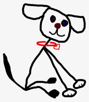 Childish Drawing Family - Stick Figure Dogs Clipart #1118329